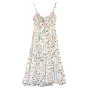 Abercrombie & Fitch Floral Cottage Feminine Knot Front Midi Dress Size S